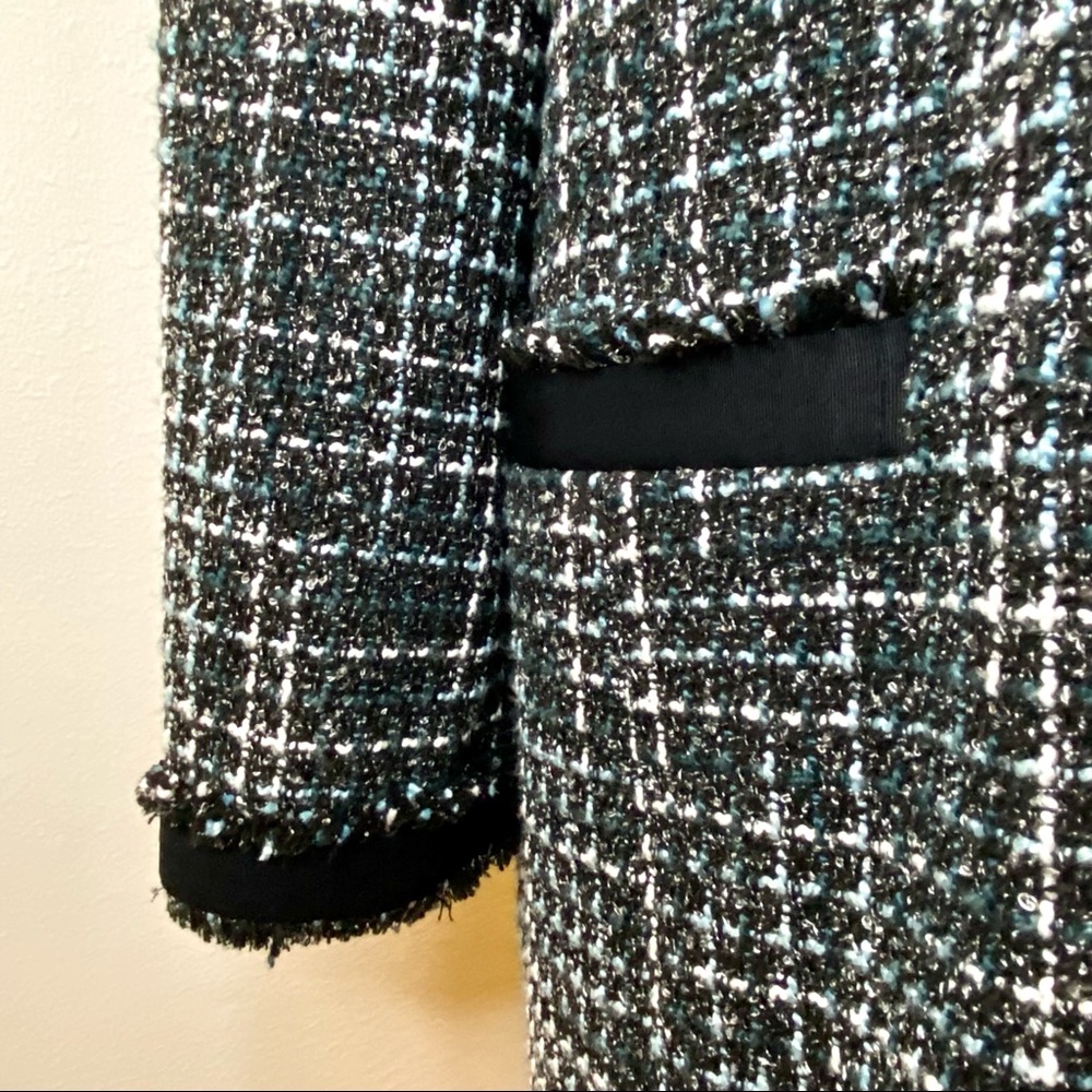SOLD - BNWT Ann Taylor Framed Tweed Topper Coat - Size XXL - Blue Black - Picture 5 of 8